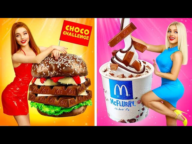 Epic REAL vs CHOCOLATE Food Challenge | Edible Headphones and Giant Chocolate Burger by RATATA BOOM