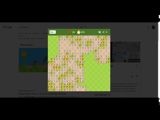 Google Minesweeper (Hard) in 143 Seconds