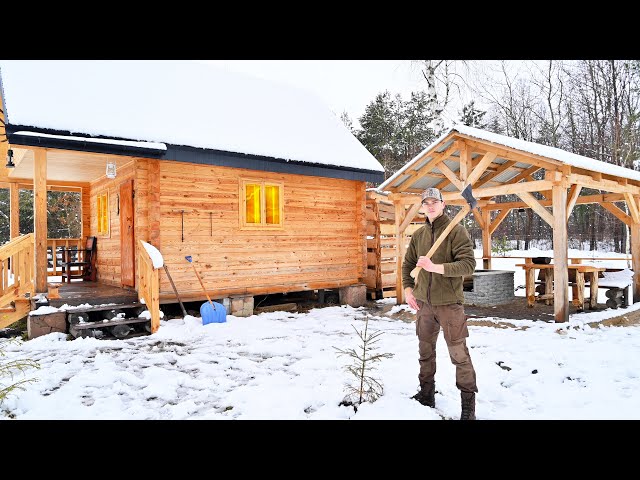 After 1 Year I Start to Feel at Home, New Build for Off-grid Tiny House | Firewood Shed
