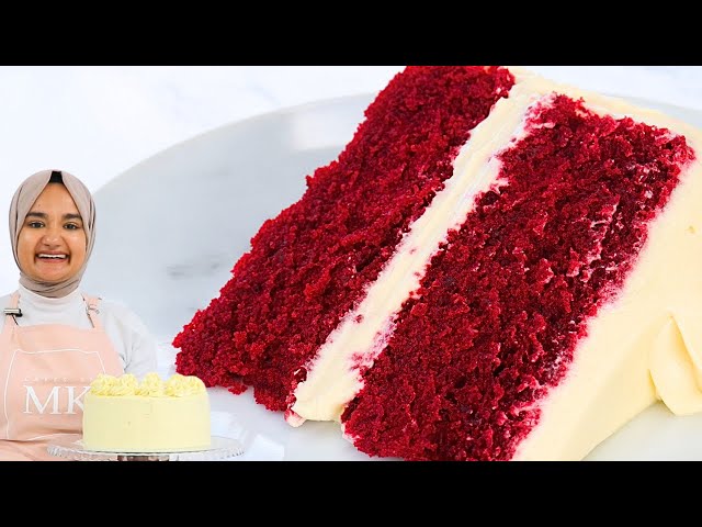 Super moist, traditional RED VELVET CAKE recipe with ERMINE FROSTING