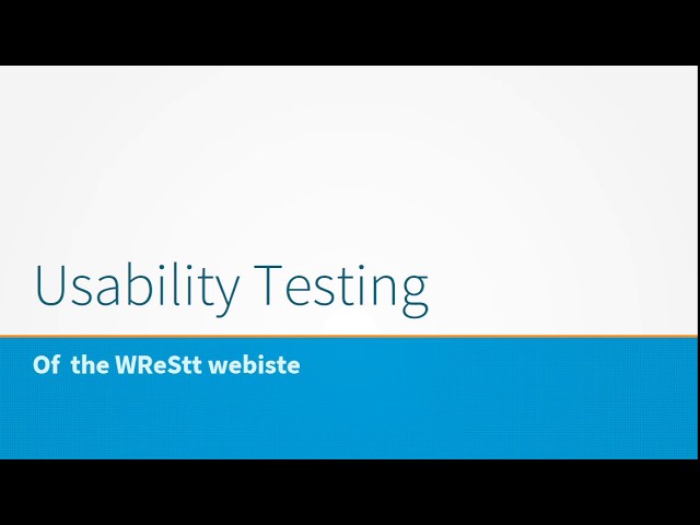 Usability test of WReSTT website