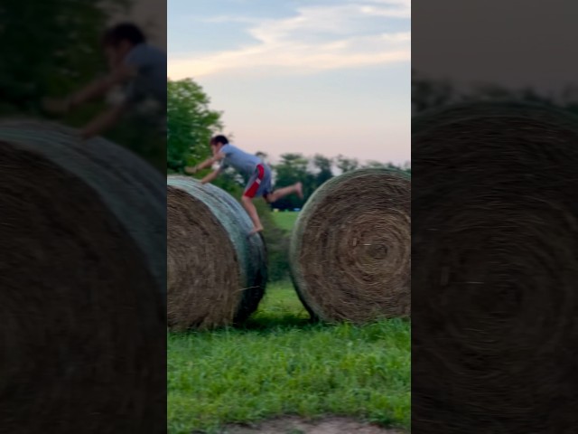 Hay bale face plant