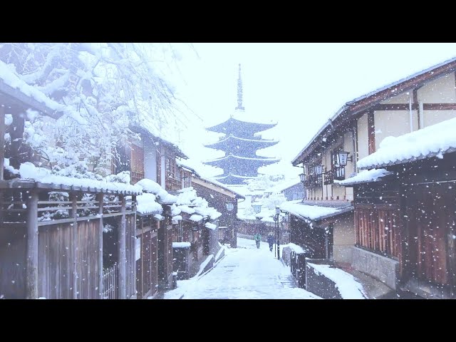 【4K】Heavy snowfall in Kyoto Japan  for two hours/Gion,Yasaka shrine,Kiyomizu Temple /ASMR January