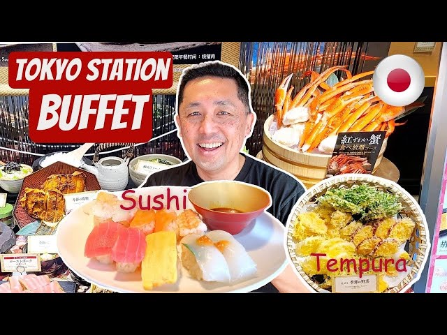 ALL YOU CAN EAT Sushi, Tempura & Ramen! 🇯🇵 Japanese Food Buffet at Tokyo Station!