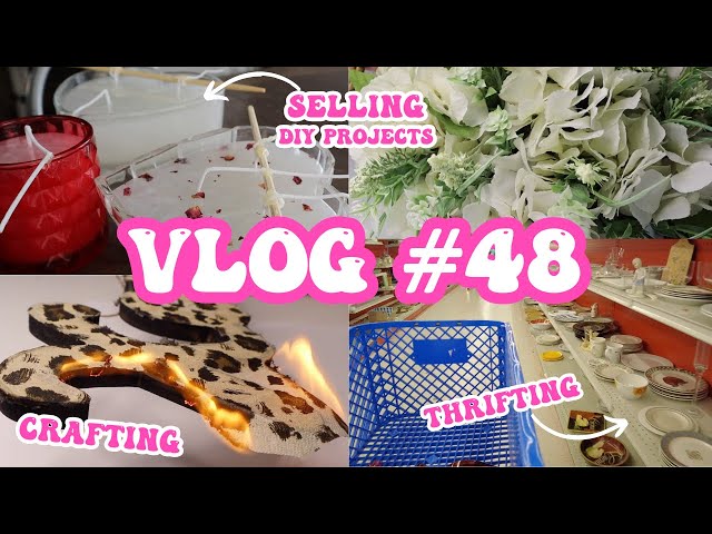 VLOG #48 - Shopping at Thrift Stores / Making Crafts to Sell / Thrifted DIY Projects