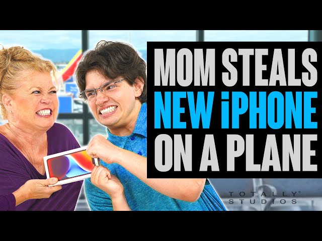 MOM Takes New iPHONE from Teen on a PLANE. Does She Get Caught?
