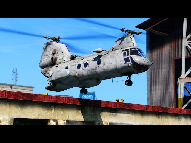 GTA 5 - Military ARMY Patrol #18 - Oil Rig Raid (Sea Knight Helicopter, Marine Uniform, GTA 5 Mods)