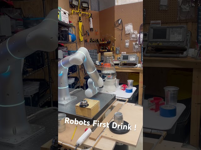 Robots First Drink!! #automation #robotics #rizon