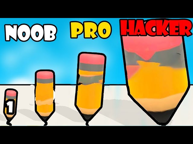 NOOB vs PRO vs HACKER in Pencil Grinder Part 1 | Gameplay Satisfying Games (Android,iOS)