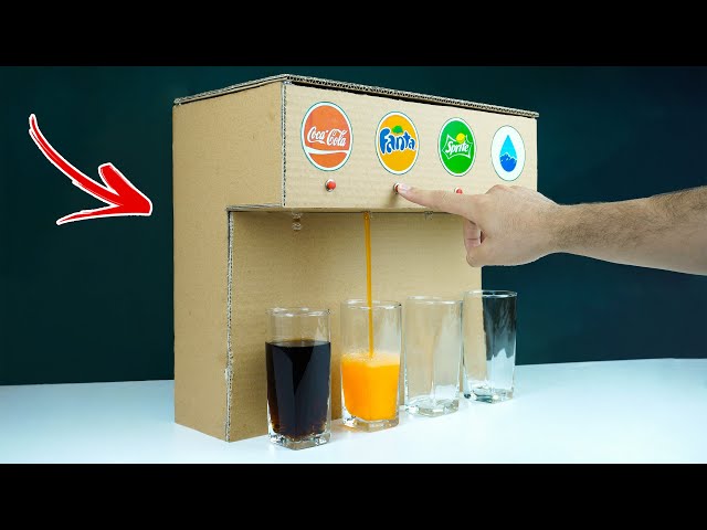 How to Make Coca Cola Soda Fountain & Sprite Machine with 4 Different Drinks at Home