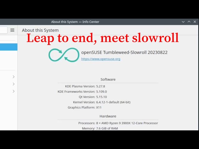 OpenSuse Leap to be discontinued. SlowRoll will be it's replacement. Try it out.