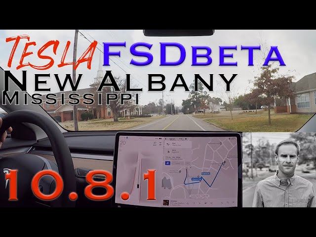 Tesla FSDbeta 10.8.1 - Rural Mississippi Streets