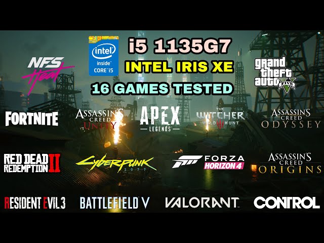 i5 1135G7 Intel Iris Xe Graphics G7 80EUs Gaming Test ! 2021
