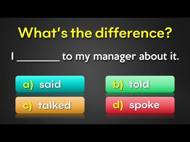 SAY, TELL, TALK, SPEAK: What's the difference? | Explained!