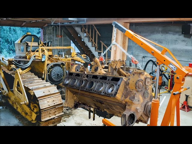 How We Rebuild Our Caterpillar Dozer Diesel Engine || Repairing CAT Dozer Engine in Local Workshop