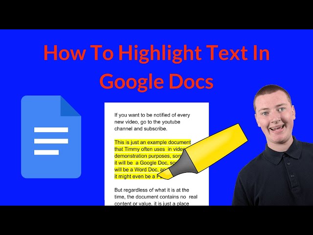 How To Highlight Text In Google Docs