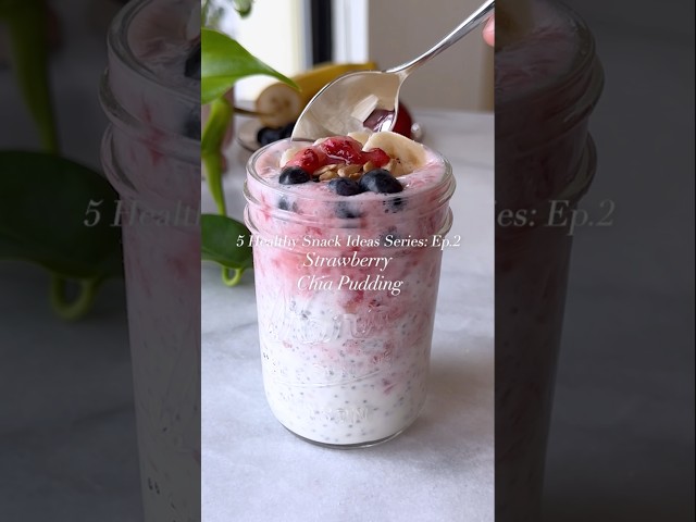 🍓Healthy Snack 다이어터 필수스낵 Strawberry Chia Pudding #healthyrecipe #healthysnacks  #shorts