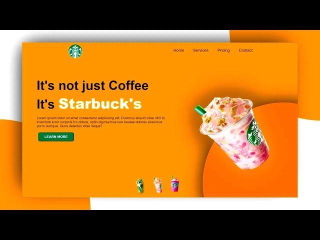 Starbucks Landing Page Website Design using Html CSS & JavaScript | Step By Step Web Design Tutorial