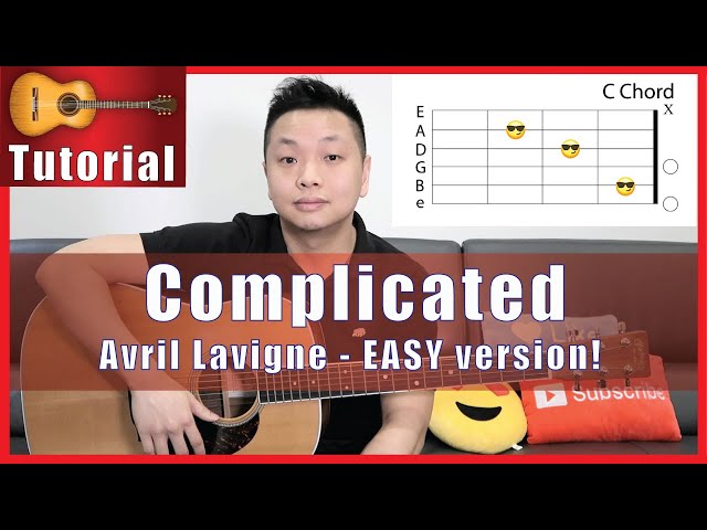 COMPLICATED guitar tutorial EASY version! Avril Lavigne