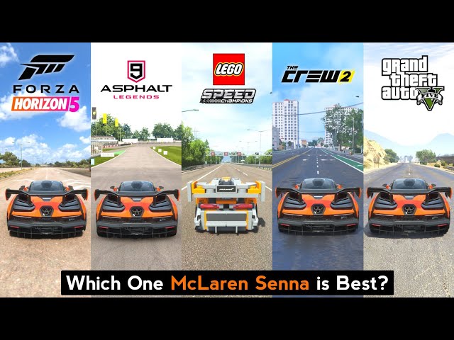 McLaren Senna Comparison in The Crew 2, Forza Horizon 4, Lego, Asphalt 9, Forza Horizon 5 & GTA 5