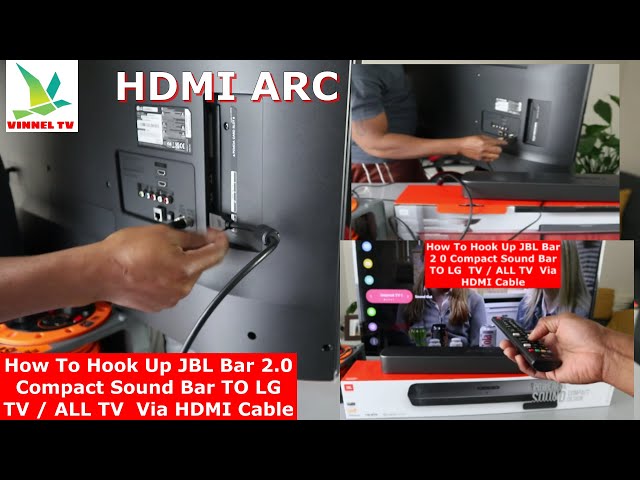 How To Hook Up JBL Bar 2.0 Compact Sound Bar To LG  TV / ALL TV  Via HDMI Cable