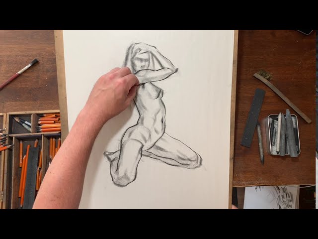 Figure Drawing timelapse #8. 20 min pose