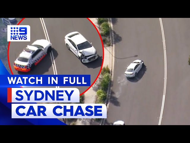 WATCH High speed car chase across Sydney ends in violent crash | 9 News Australia