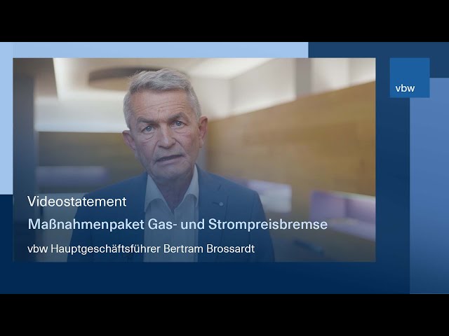 Videostatement von vbw Hauptgeschäftsführer Brossardt zur Strom- und Gaspreisbremse