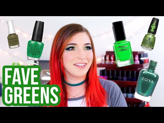 My Top Favorite GREEN Nail Polishes!  || KELLI MARISSA