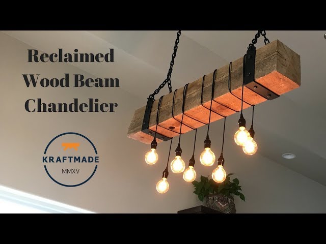 Reclaimed Wood Beam Chandelier - Kraftmade