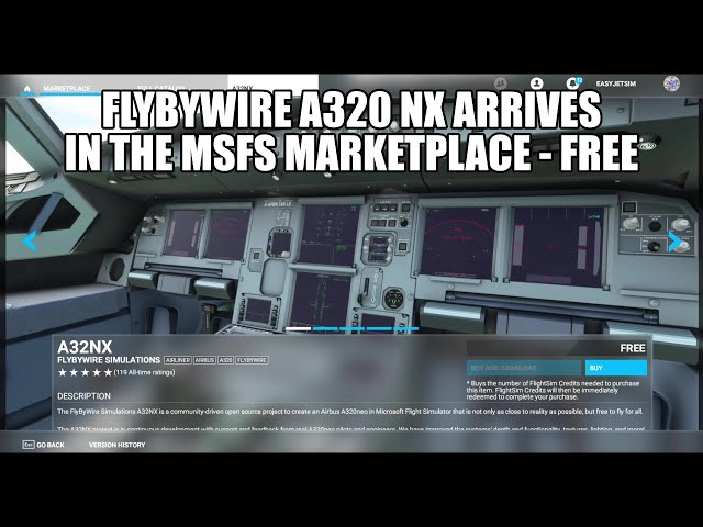 FlyByWire A320 NX Arrives In The MSFS Marketplace - Free
