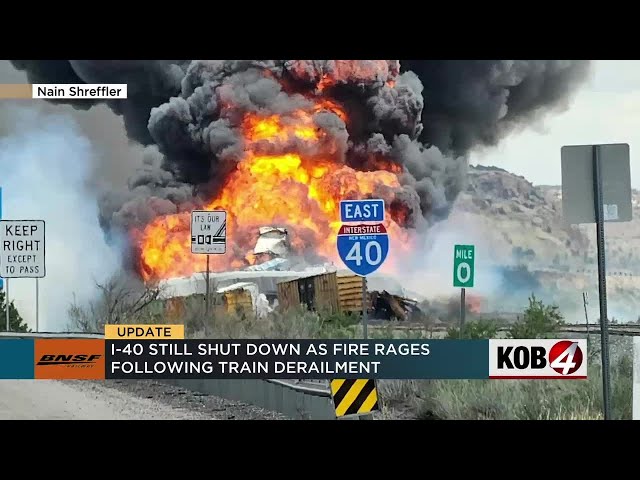 I-40 shut down due to train derailment near NM-AZ line