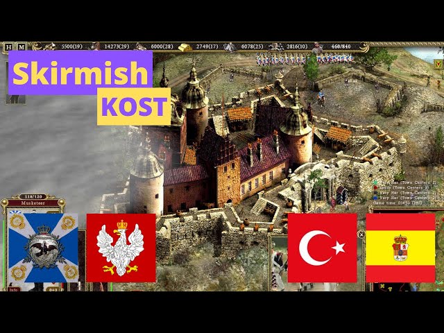 KOST (Custom Skirmish) | Prussia + Poland vs Spain + Egypt | Cossacks 2: Battle for Europe