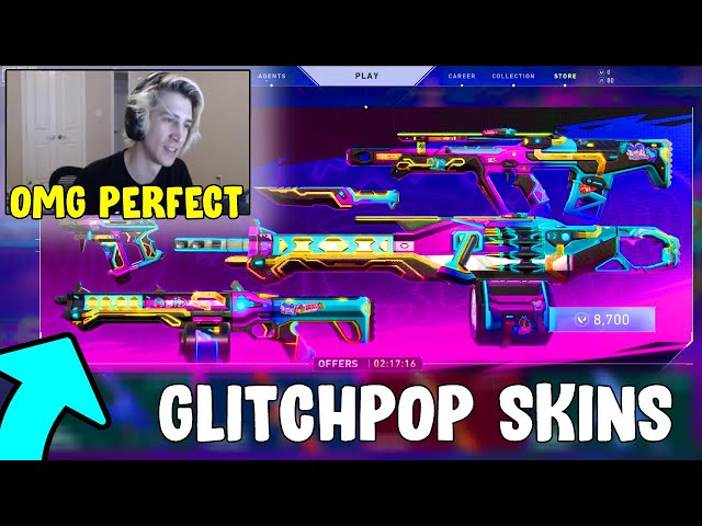 xQcOW Reacts & Buys *NEW* GLITCHPOP SKINS IN VALORANT SHOP!