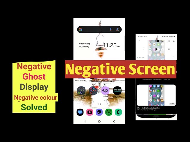 Samsung Mobile Negative Display | Samsung negative colour off/on | Samsung black and white Screen