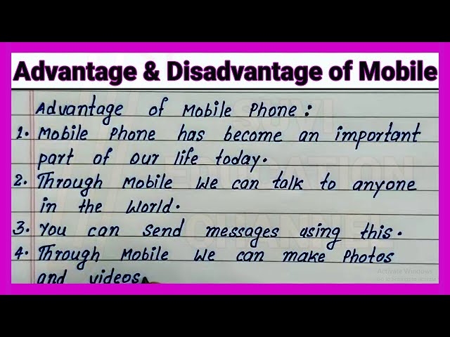 Simple Advantage and Disadvantage of Mobile 📲📲, Write on advantage and Disadvantage of Mobile Phone
