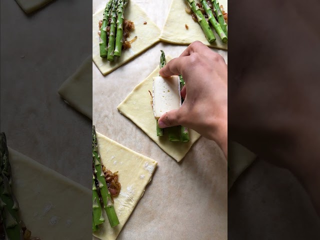 How to Make Mini Asparagus and Brie Pies #food52 #shorts  Recipe link in description!