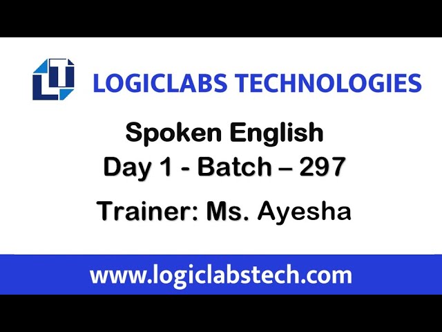 Spoken English Day - 1 Batch 297