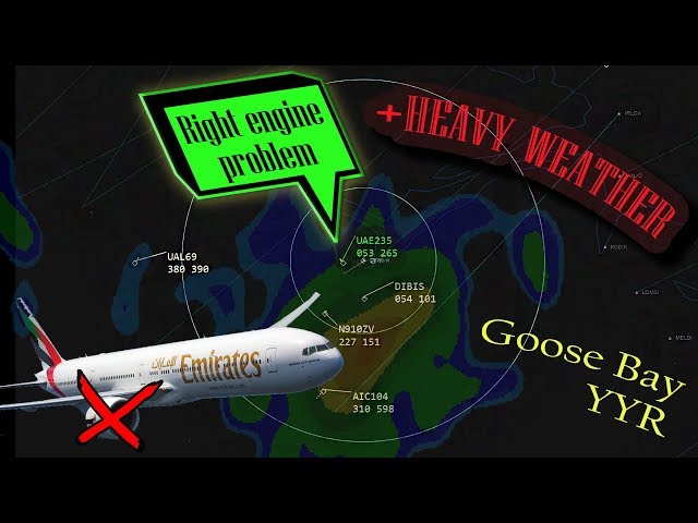 Emirates B77W HAS ENGINE FAILURE and diverts to Goose Bay!