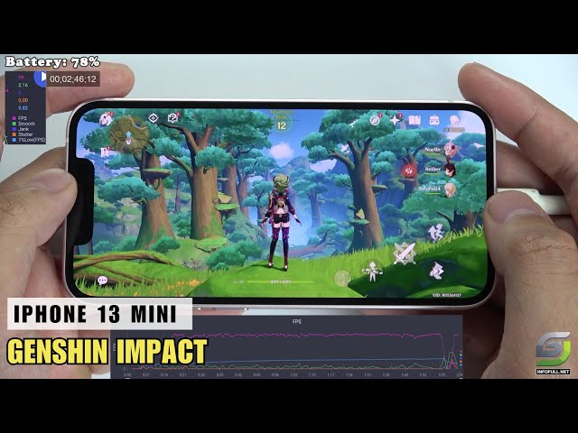 iPhone 13 Mini test game Genshin Impact Max Graphics | Highest 60FPS