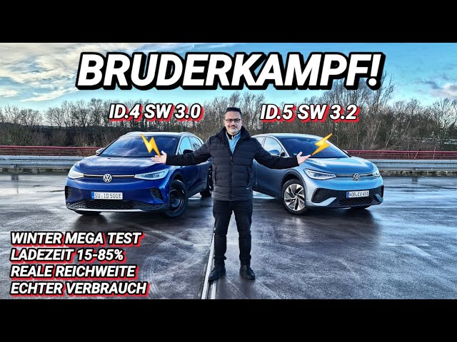 Elektroauto Bruderkampf! VW ID.5 vs ID.4  Reichweite Verbrauch Ladezeit Software im Vergleich.