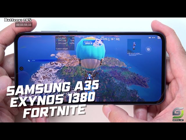 Samsung Galaxy A35 test game Fortnite | Exynos 1380