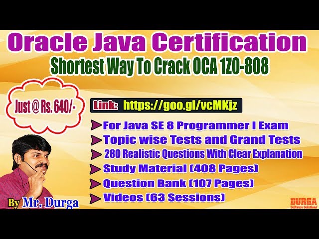 Importance of Java Certification ( OCJA: 1Z0-808 ) Syllabus,Sample Questions By Durga.!!!