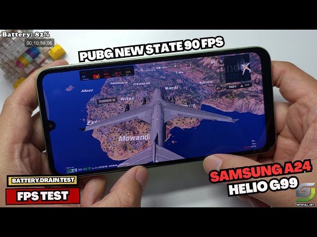 Samsung Galaxy A24 test game PUBG New State 90 FPS