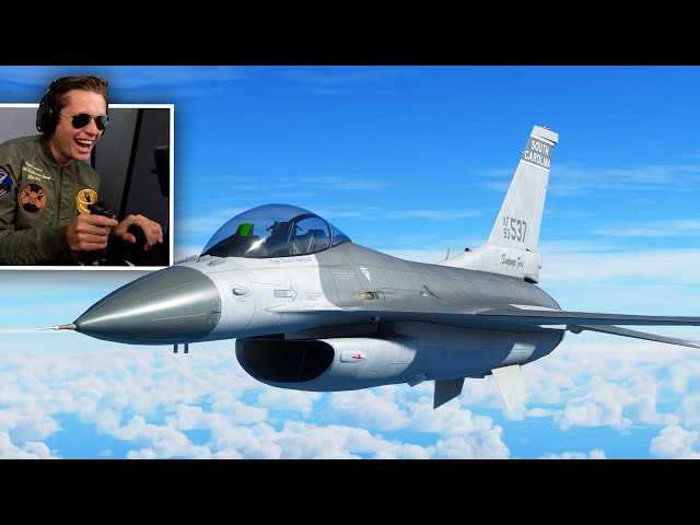FLYING THE F-16 FIGHTING FALCON (Most Agile Fighter Jet) - Microsoft Flight Simulator