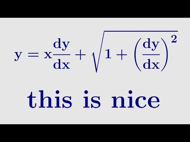 A beautiful differential equation with an aesthetically pleasing result
