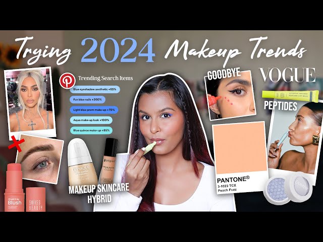 TRYING 2024 Makeup Trends💙 / Mridul Sharma