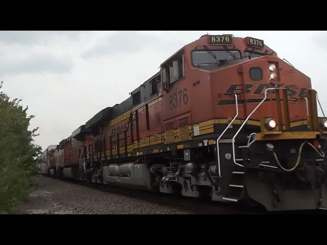 BNSF #8376 Leads WB 3x1x1 Mixed Freight. Olathe, KS 4/27/24