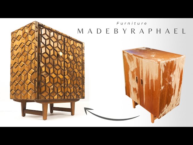 MID CENTURY VINYL CABINET MAKEOVER / Furniture transformation / Trash To Treasure