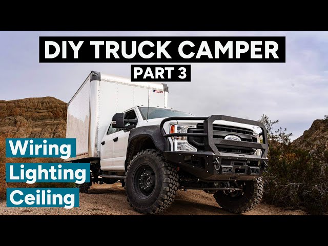 DIY Expedition Box Truck Build / Part 3 / Floor, Overhead Lights and Ceiling Install!